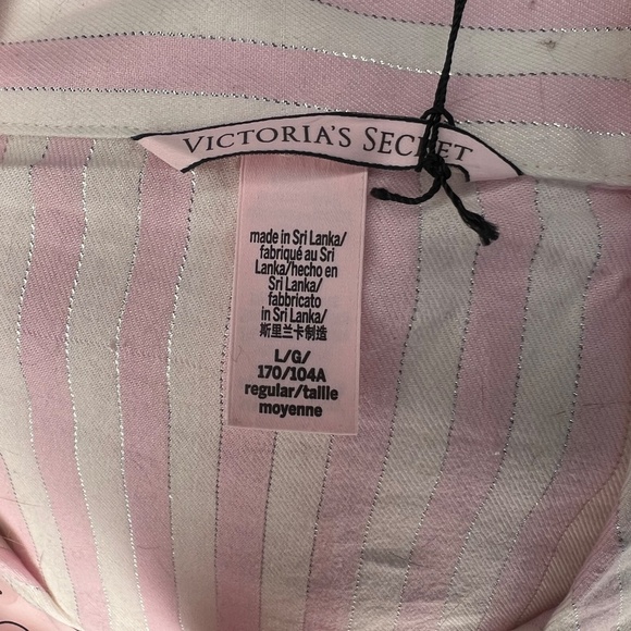 Victoria's Secret Striped Flannel Pajama Set NWT Women's Size Large - Picture 2 of 5